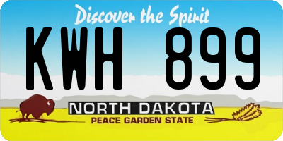 ND license plate KWH899