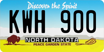ND license plate KWH900