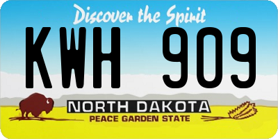 ND license plate KWH909