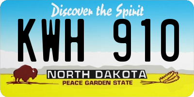ND license plate KWH910