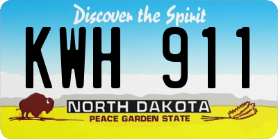 ND license plate KWH911