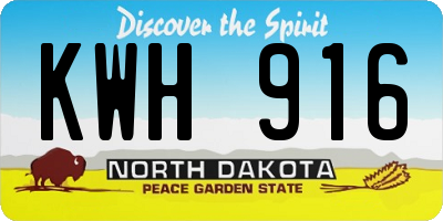 ND license plate KWH916