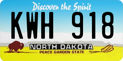 ND license plate KWH918