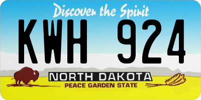 ND license plate KWH924
