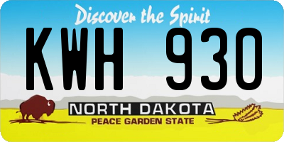 ND license plate KWH930