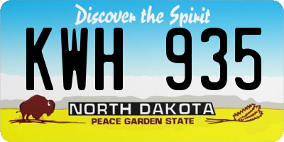 ND license plate KWH935