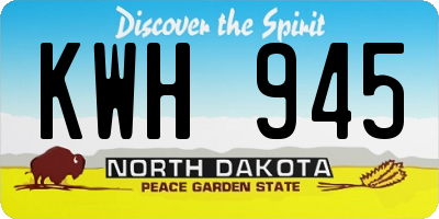 ND license plate KWH945
