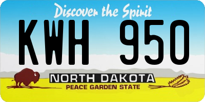 ND license plate KWH950