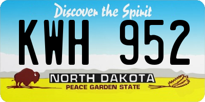 ND license plate KWH952