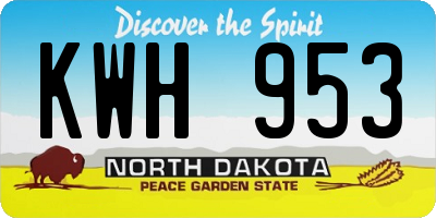 ND license plate KWH953