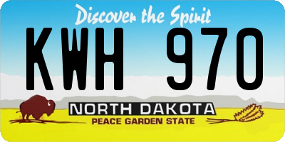 ND license plate KWH970