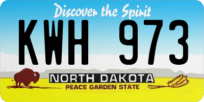ND license plate KWH973