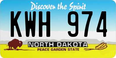 ND license plate KWH974