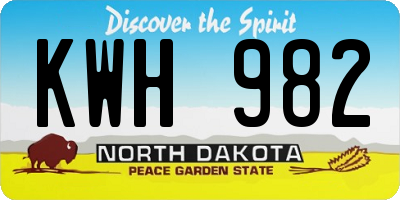 ND license plate KWH982