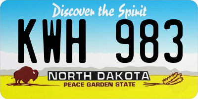 ND license plate KWH983