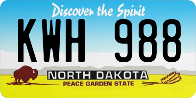 ND license plate KWH988