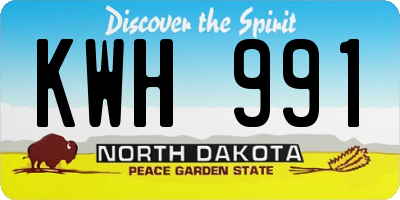 ND license plate KWH991