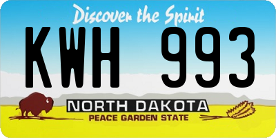 ND license plate KWH993