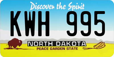 ND license plate KWH995