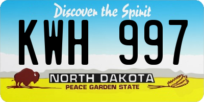 ND license plate KWH997