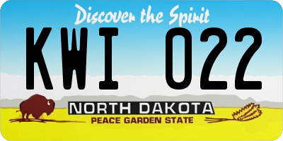 ND license plate KWI022
