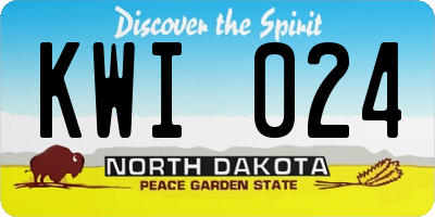 ND license plate KWI024