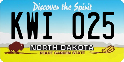 ND license plate KWI025