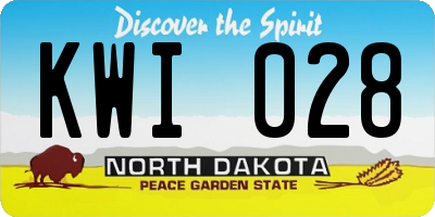 ND license plate KWI028