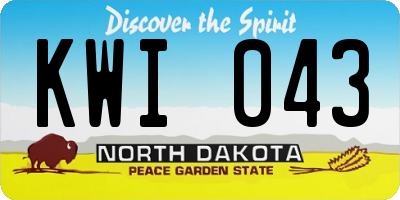 ND license plate KWI043