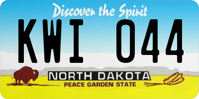 ND license plate KWI044