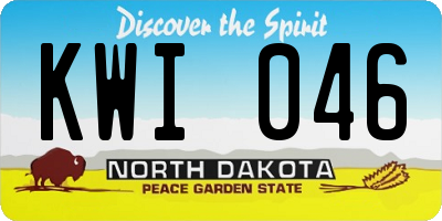 ND license plate KWI046