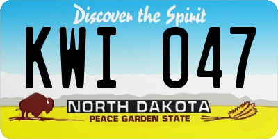 ND license plate KWI047
