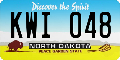 ND license plate KWI048