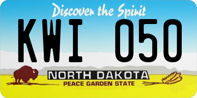 ND license plate KWI050