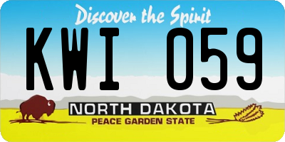 ND license plate KWI059