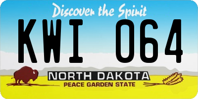 ND license plate KWI064