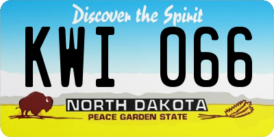 ND license plate KWI066