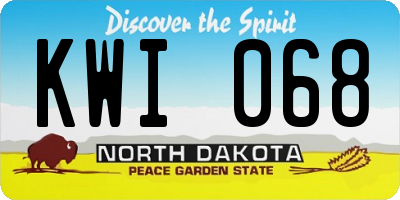 ND license plate KWI068