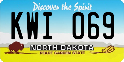 ND license plate KWI069