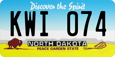 ND license plate KWI074