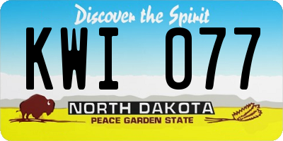 ND license plate KWI077