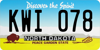 ND license plate KWI078