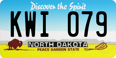 ND license plate KWI079