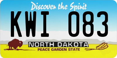 ND license plate KWI083