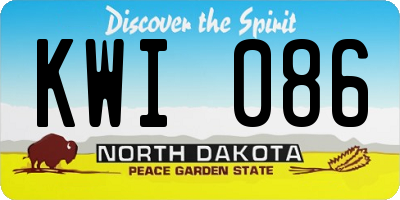 ND license plate KWI086