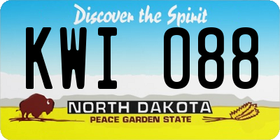 ND license plate KWI088
