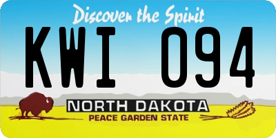ND license plate KWI094