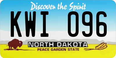 ND license plate KWI096