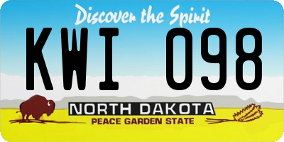 ND license plate KWI098