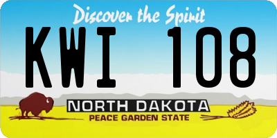 ND license plate KWI108